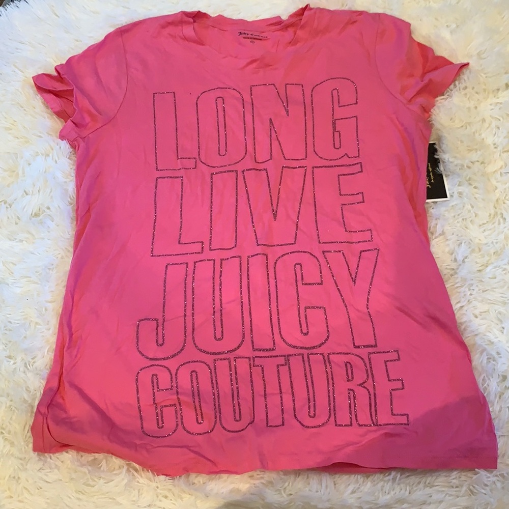 NWT Juicy Couture Glitter Print Tee sz L